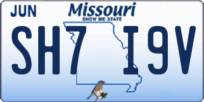 MO license plate SH7I9V