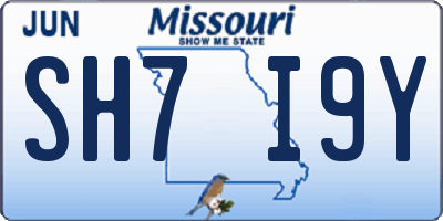 MO license plate SH7I9Y