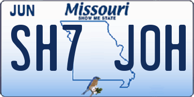 MO license plate SH7J0H