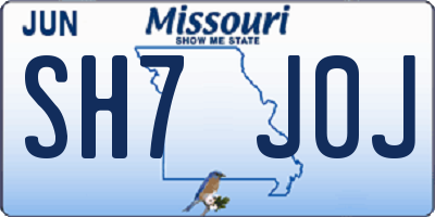 MO license plate SH7J0J