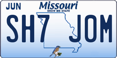 MO license plate SH7J0M