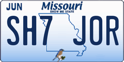 MO license plate SH7J0R