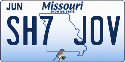 MO license plate SH7J0V