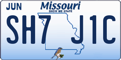 MO license plate SH7J1C