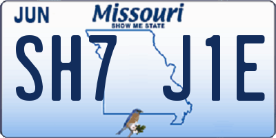 MO license plate SH7J1E