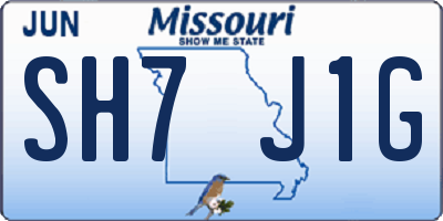 MO license plate SH7J1G