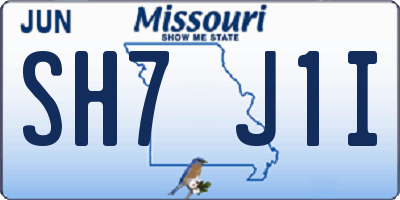 MO license plate SH7J1I