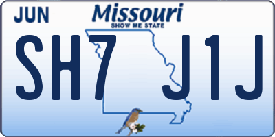 MO license plate SH7J1J