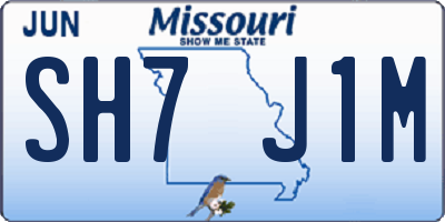 MO license plate SH7J1M