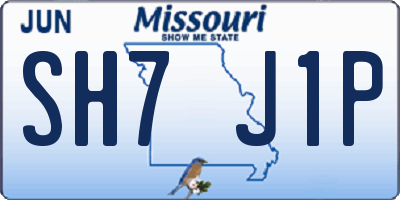 MO license plate SH7J1P