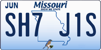 MO license plate SH7J1S