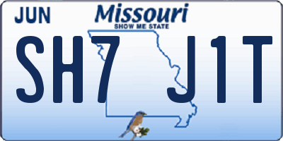 MO license plate SH7J1T