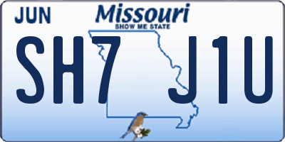 MO license plate SH7J1U