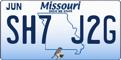 MO license plate SH7J2G