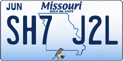 MO license plate SH7J2L