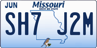 MO license plate SH7J2M