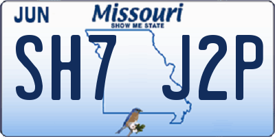 MO license plate SH7J2P