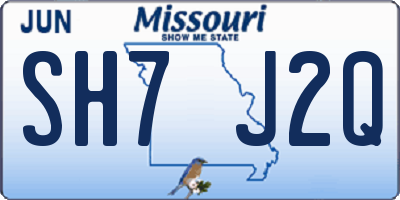 MO license plate SH7J2Q