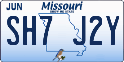 MO license plate SH7J2Y