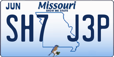 MO license plate SH7J3P