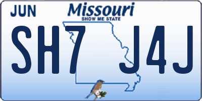 MO license plate SH7J4J