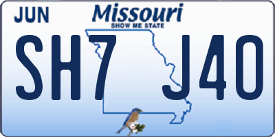 MO license plate SH7J4O