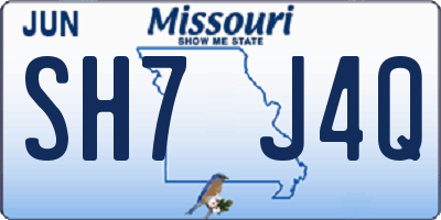 MO license plate SH7J4Q