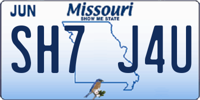 MO license plate SH7J4U