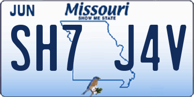 MO license plate SH7J4V