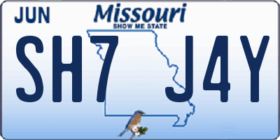 MO license plate SH7J4Y