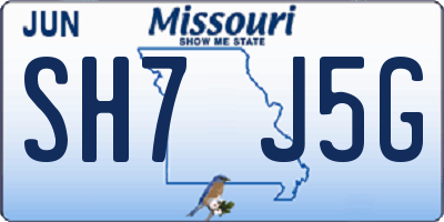MO license plate SH7J5G