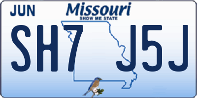 MO license plate SH7J5J
