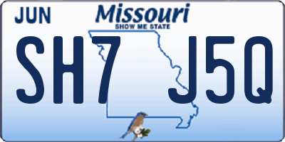 MO license plate SH7J5Q