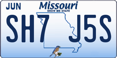 MO license plate SH7J5S