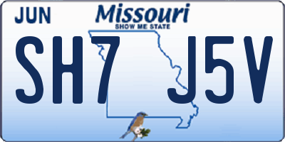 MO license plate SH7J5V