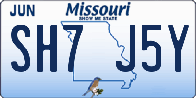 MO license plate SH7J5Y