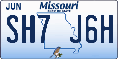 MO license plate SH7J6H