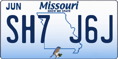 MO license plate SH7J6J