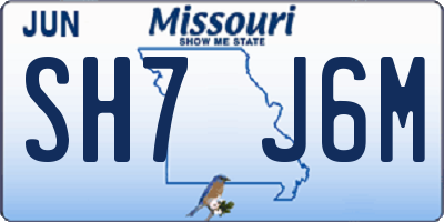 MO license plate SH7J6M
