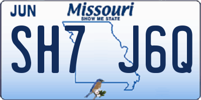 MO license plate SH7J6Q