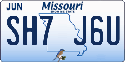 MO license plate SH7J6U