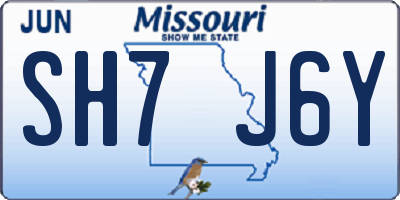 MO license plate SH7J6Y