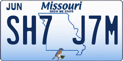 MO license plate SH7J7M
