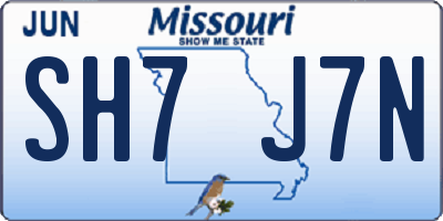 MO license plate SH7J7N