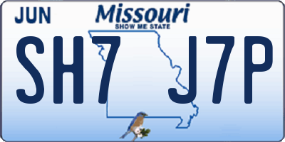 MO license plate SH7J7P