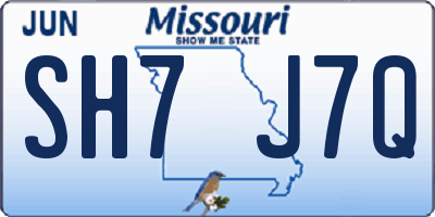 MO license plate SH7J7Q