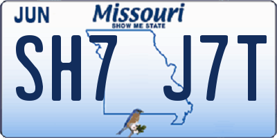 MO license plate SH7J7T