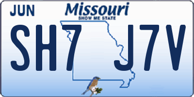 MO license plate SH7J7V