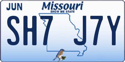 MO license plate SH7J7Y