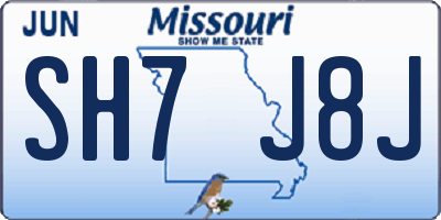 MO license plate SH7J8J